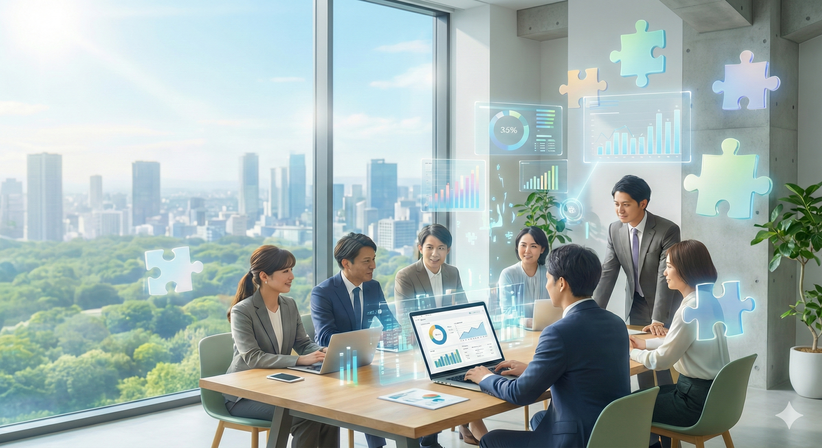 ピタットラボのコンセプトを表すオフィス風景 - つなぐ、形にする、成果を出す